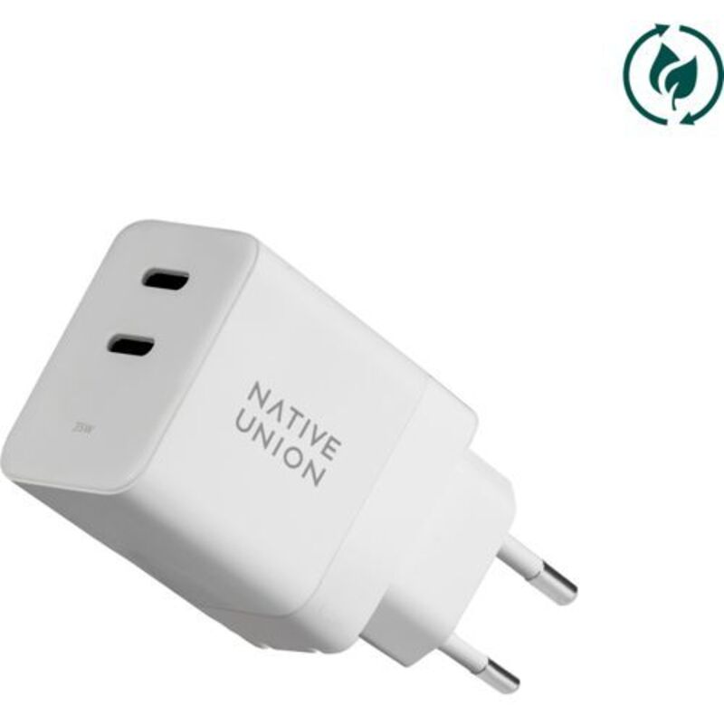 Native Union - 35W Dual usb-c Fast GaN pd Wall Charger White