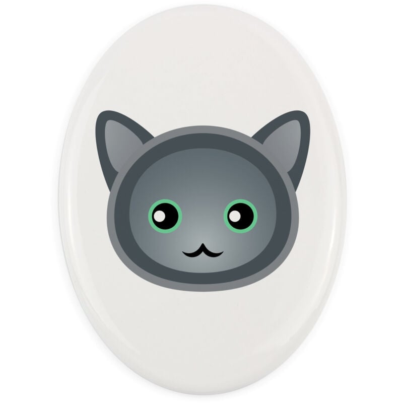 Nebelung - Keramik Grabsteinfliese mit Grafik und Inschrift von Art-Dog