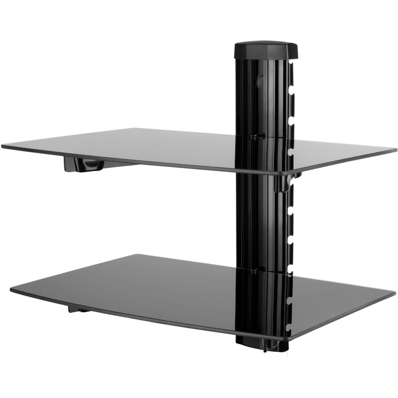 NEMAXX® DV02 Multimedia Wandregal - stabiles Glasregal für DVD Bluray Player Media Konsole HIFI - 2 Ablagen aus Sicherheitsglas
