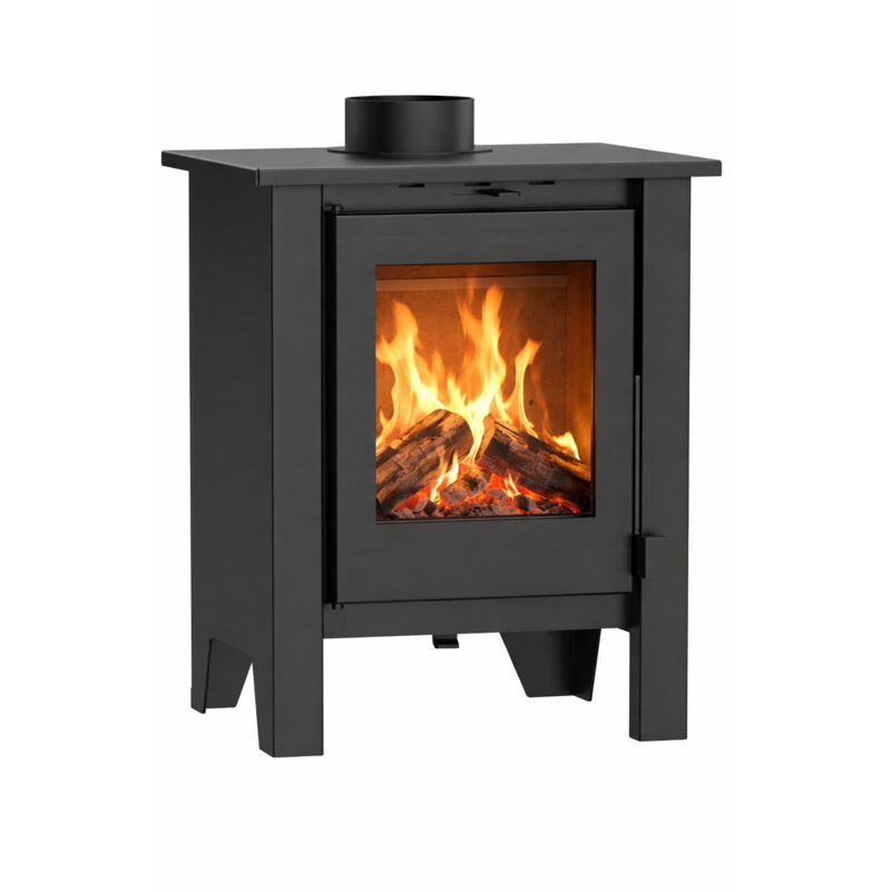 NEMAXX® H8 Belüfteter Holzofen Kaminofen Schwarz 7,6 kW 50–90 m² – Warmluftgebläse Tangentiallüfter 2 Stufen – Primär-/Sekundärluft – EEK A 76 % Ø