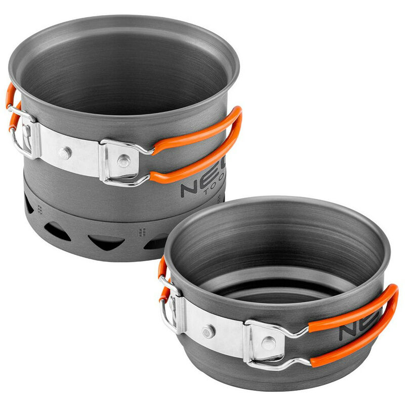 2-in-1 Camping-Töpfe mit Heizkörper und Netzbeutel
