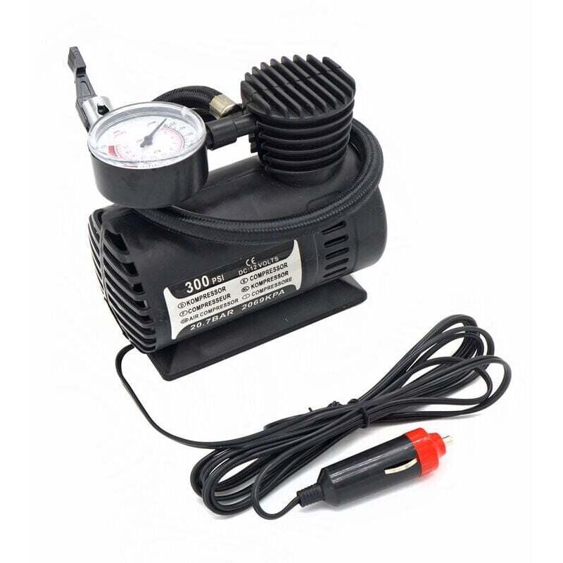 Neue tragbare Mini-Auto-Luftpumpe mit 300 psi, 12 V, elektrische Mini-Luftpumpe für den Notfall, zum Aufpumpen von Autoreifen – Schwarz