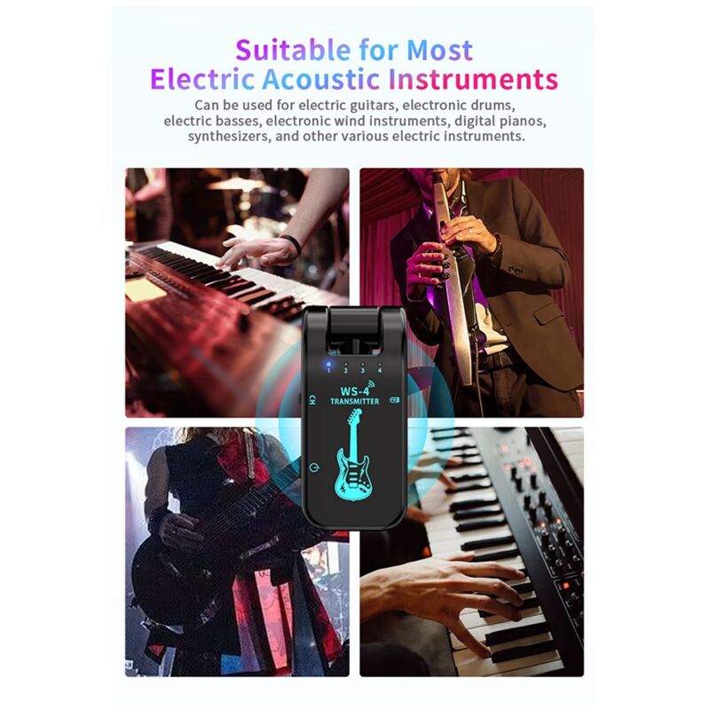 Neuer Kabelloser 2,4-G-Gitarren-Transceiver, Elektrischer Blasrohr-Audioübertragungs-Transceiver, 8 Kanäle, Dauer 10 Stunden B