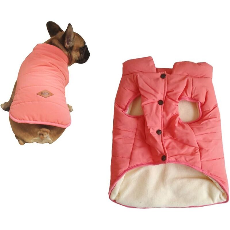 Niedliche Winterkleidung für Haustiere, warme Jacke, Weste, Mantel, warme Weste für Französische Bulldoggen, Kostüm - XL (passend für 9-12,5 kg)