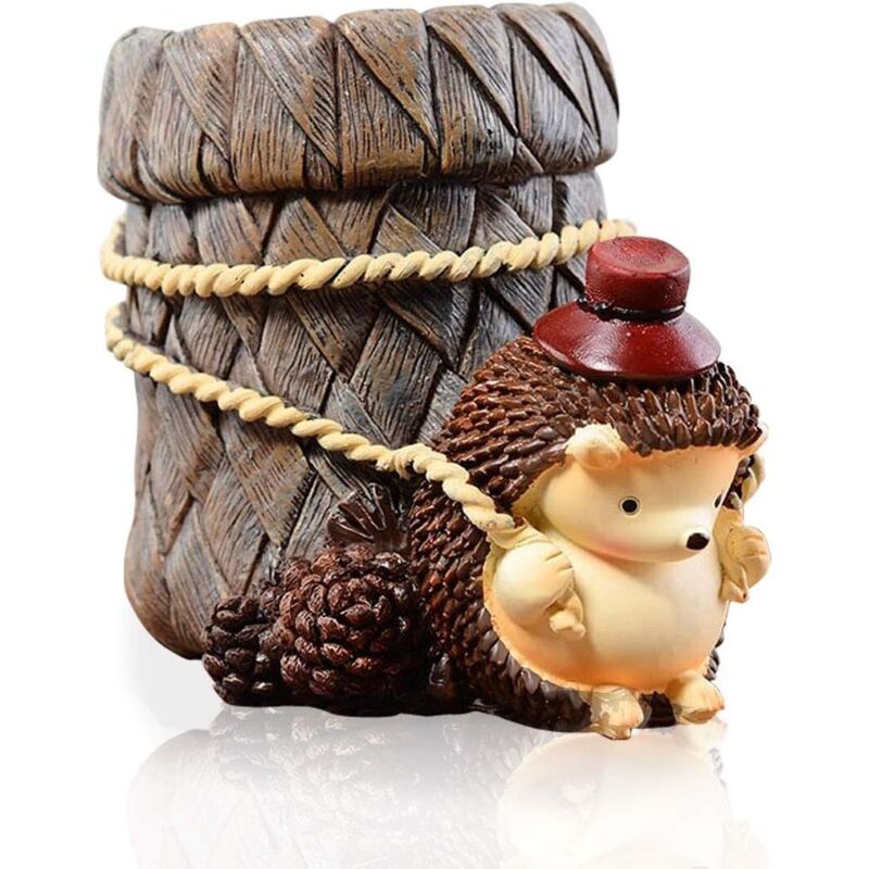 Niedlicher Igel-Schreibtischhalter/Stifthalter/Zahnbürstenhalter, aus Harz, Desktop-Aufbewahrungsbox, Aufbewahrung für Schreibwaren,