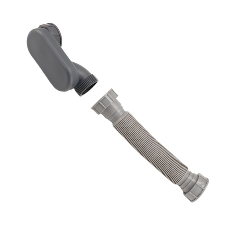 Tlily - Niedriges Profil, 1 1/2 P-Siphon, Flexibles Abflussrohr für Badewanne Und Dusche, Flaches Freistehender Wannenabfluss Badewanne,