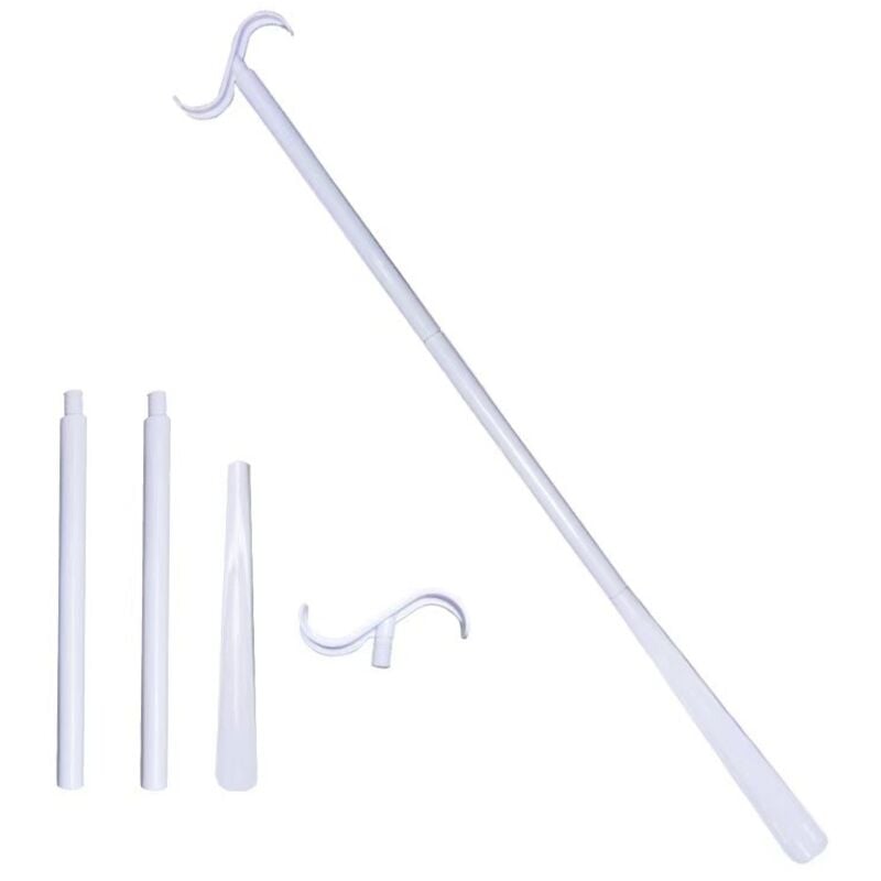 Csparkv - Weiß) 84 cm langer Anziehstab mit Sockenausziehwerkzeug, verstellbar, Anziehhilfe für Schuhe, Socken, Hemden und Hosen für ältere und
