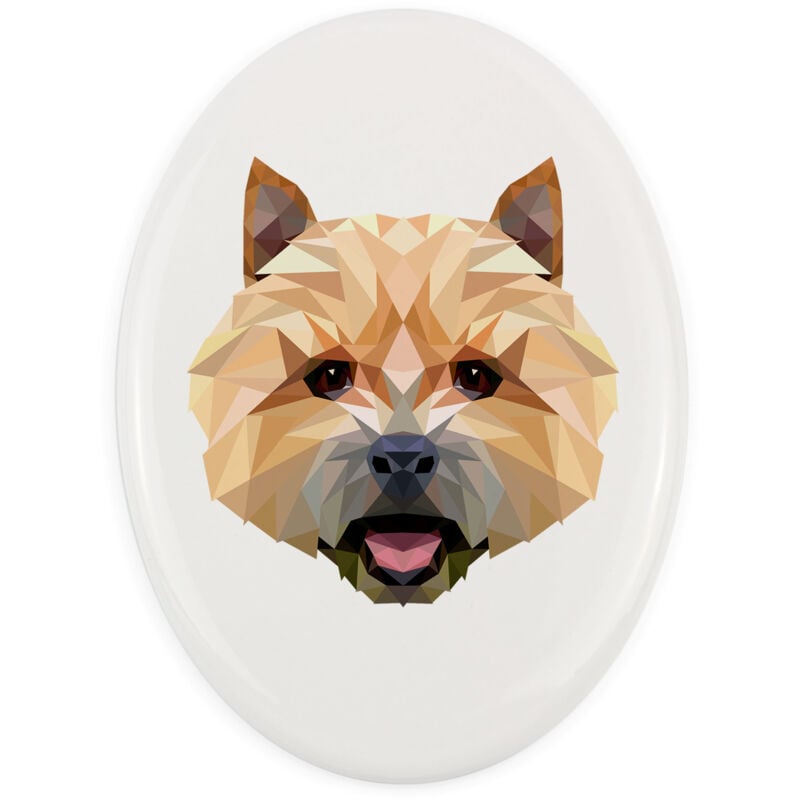Norwich Terrier - ein Teller mit Foto und geometrischer Aufschrift von Art-Dog