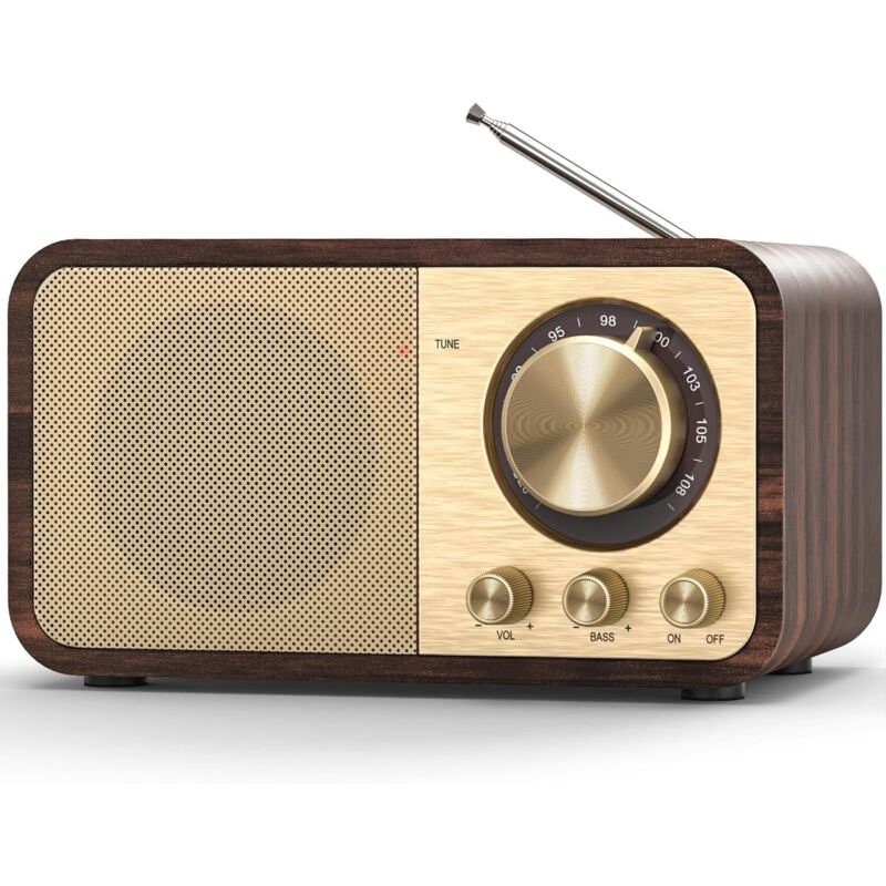 Nostalgie-Radio, Retro-Radios mit Bluetooth, TF-Kartensteckplatz, 2000-mAh-Akku, 5-Watt-Lautsprecher, Vintage-Radios mit AUX/USB-Anschluss, Radio für