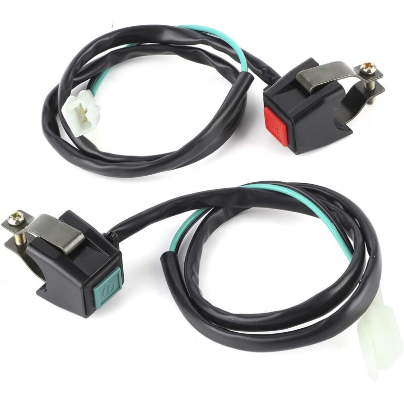 Not-Aus-Schalter für Motorradstarter, Lenkerzündung, Doppelknopf, 22 mm, Auto-Innenausstattung, geeignet für ATV, Dirtbike