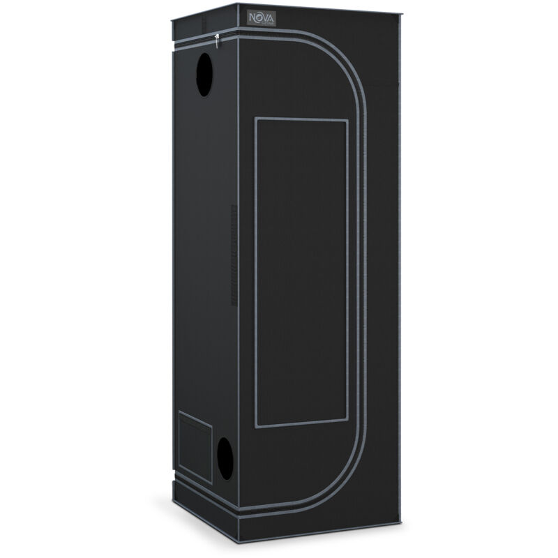 NovaGrove Growzelt 60x60x180cm, Growbox mit 1680D robuster & wasserdichter Außenschicht, Aluminium-Innenbeschichtung, mit Sichtfenster & Bodenwanne,