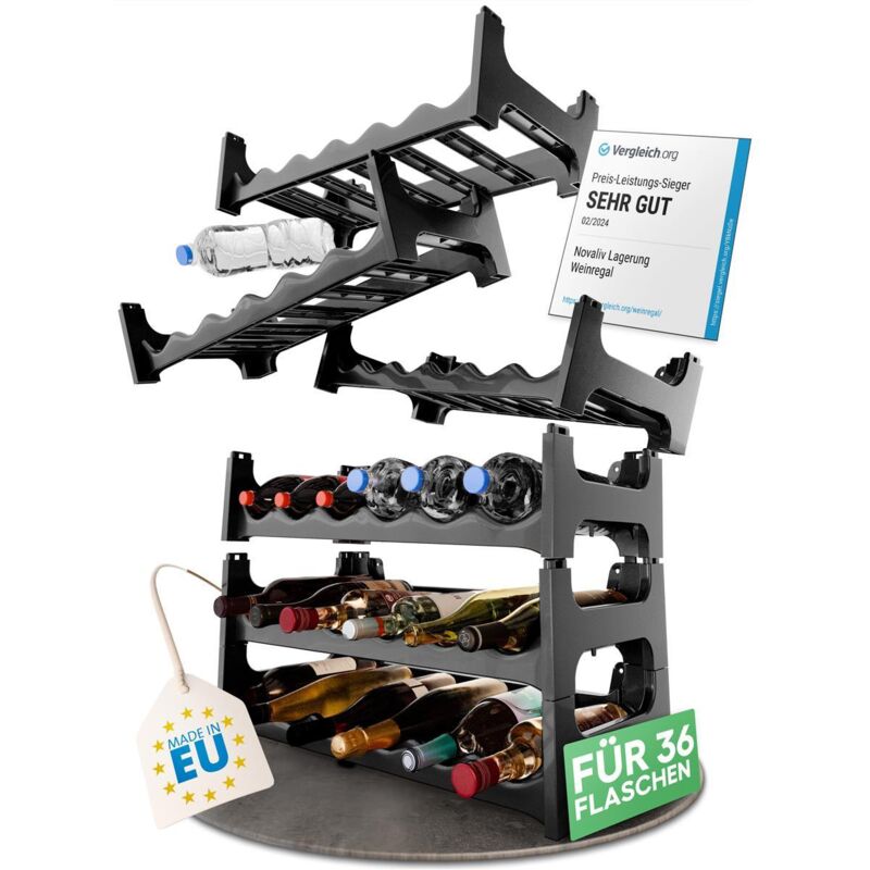 Novaliv - 6x Weinregal Flaschenregal für 36 Flaschen Stapelbar,platzsparend, erweiterbar