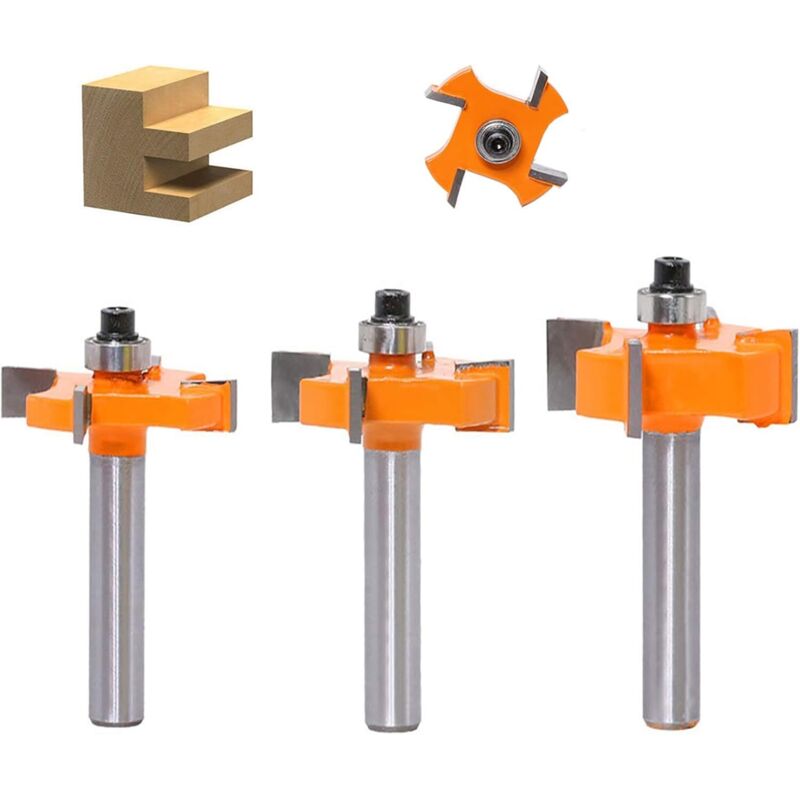 ZVD - Nut- und Zungenschneider – 4 Klingen – 8 mm Schaft – Holzbearbeitungswerkzeug – Türen, Tische, Regale