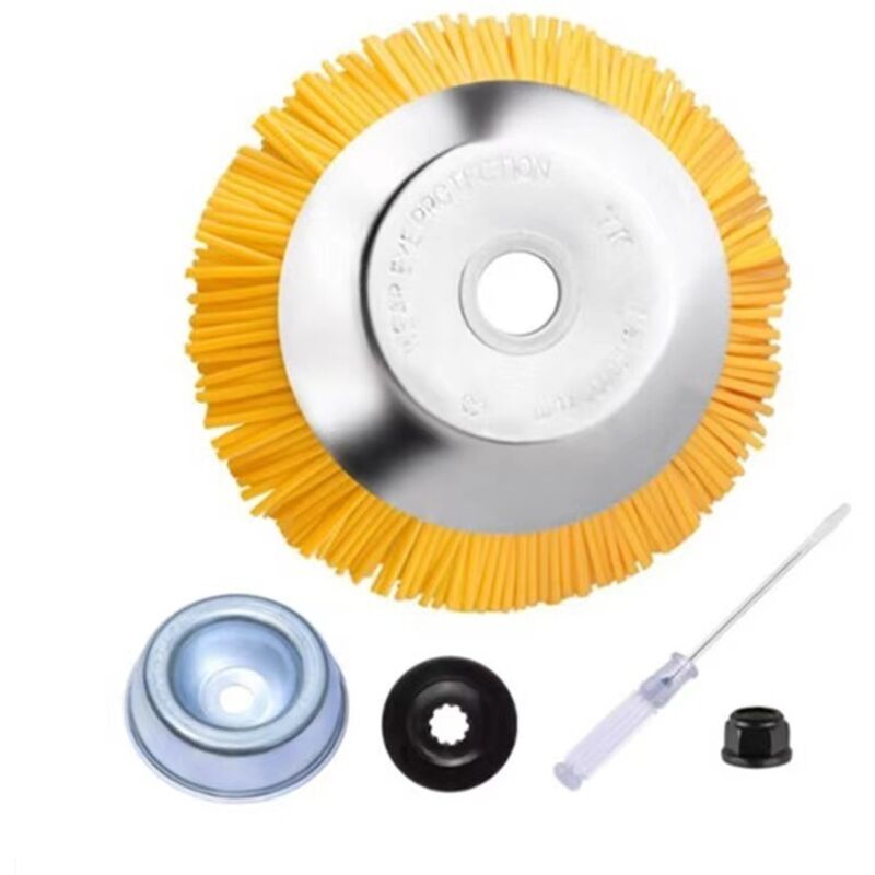 Nylonbürsten-Set für Motorsense, Unkrautbürste, Wildkräuterbürste für Motorsense, Universalbürstenkopf für Motorsense, Unkrautbürste