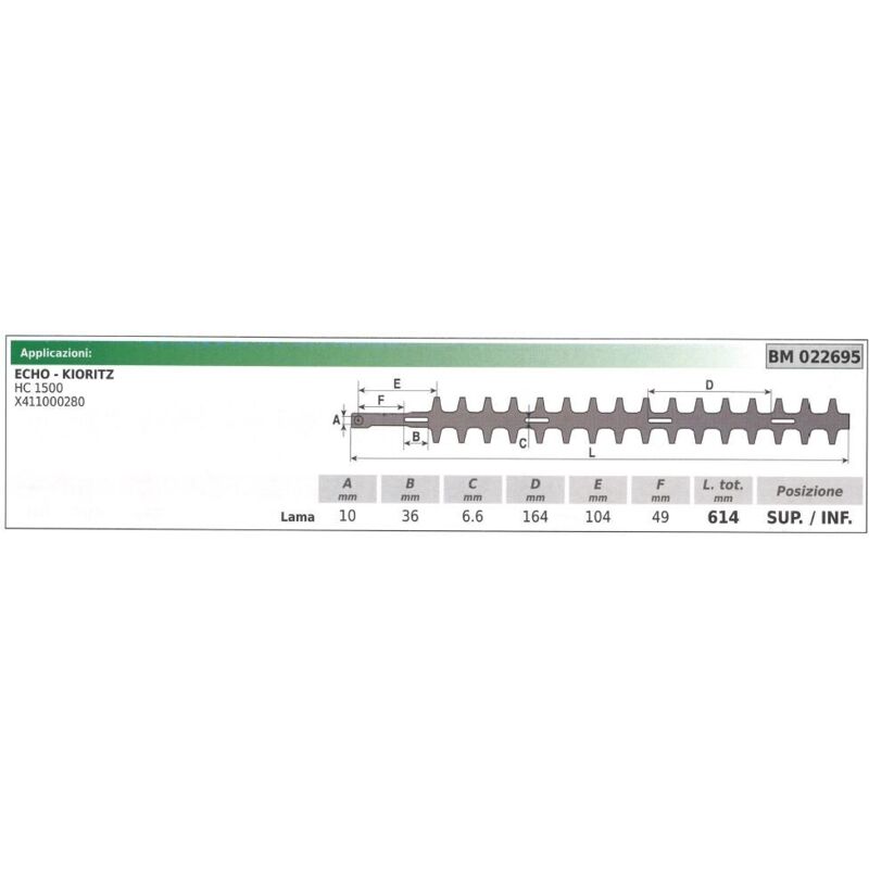 Ober-/Untermesser ECHO HC 1500 Heckenschere 022695