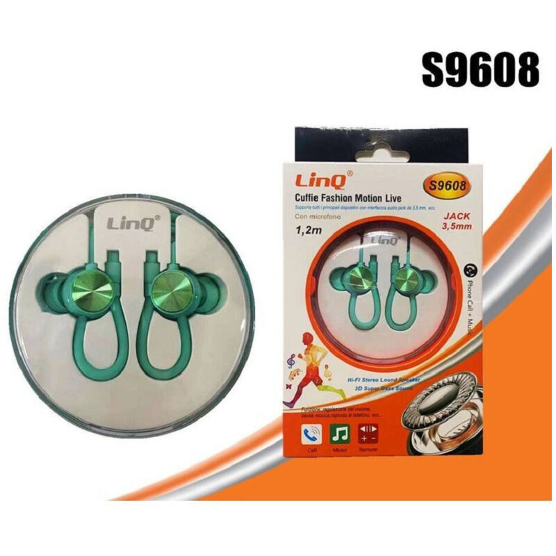 Trade Shop Traesio - Trade Shop - S9608 Kopfhörer Kopfhörer mit Mikrofon Fashion Motion Live Sport Jack 3,5 mm 1,2 m -