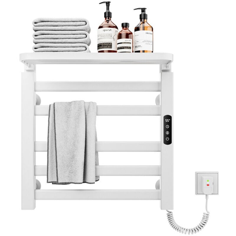 OihPaw Handtuchheizkörper elektrisch,Badheizkörper elektrisch 500x500mm,Intelligenter thermostatischer Handtuchhalter,Weißer Wandmontierter