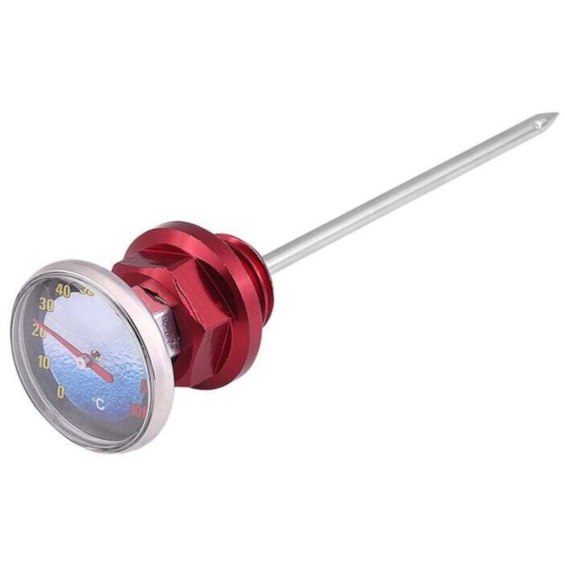 Ölmessstab für Motorräder, Ölstandsanzeiger mit Thermometer für 125-cm³-Motorräder aus Aluminiumlegierung (Rot) Weitere Instrumente