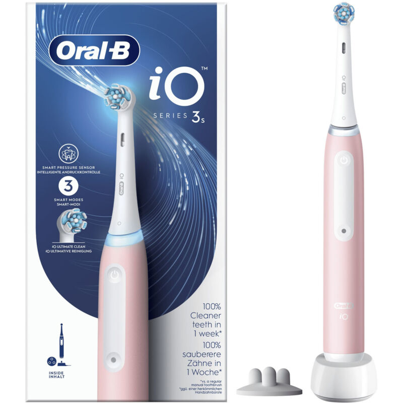 Oral-B iO 8006540730843 Elektrische Zahnbürste Erwachsener Vibrierende Zahnbürste Pink, Weiß