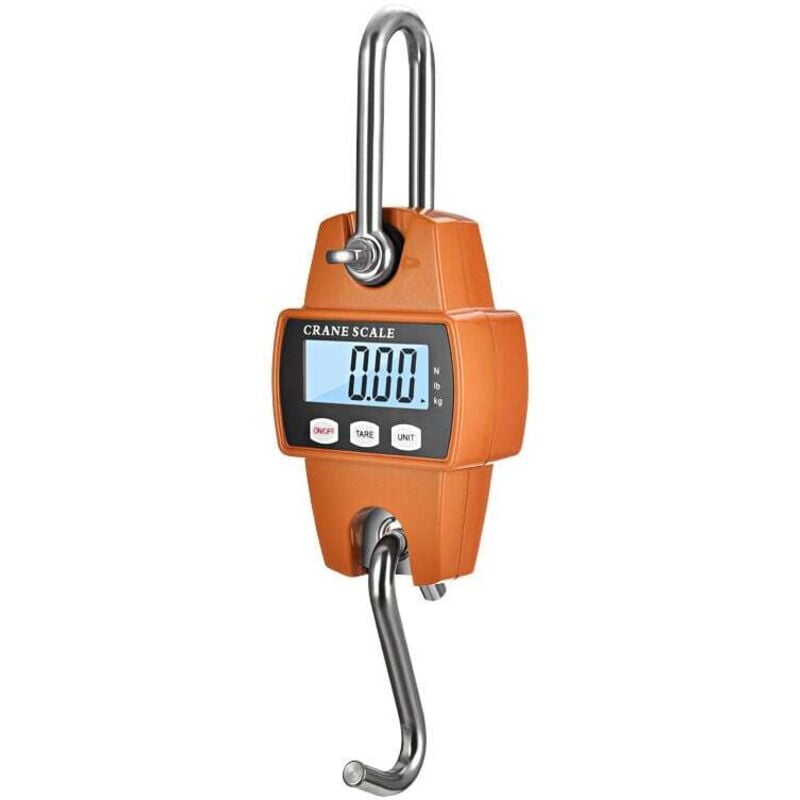 Tigrezy - Orange Farbe, einteilige tragbare Mini-Digital-LCD-Elektronikleiter, Gaming-Leiter, Kranleiter mit 300 kg, Leiter mit Haken, Reisekoffer,