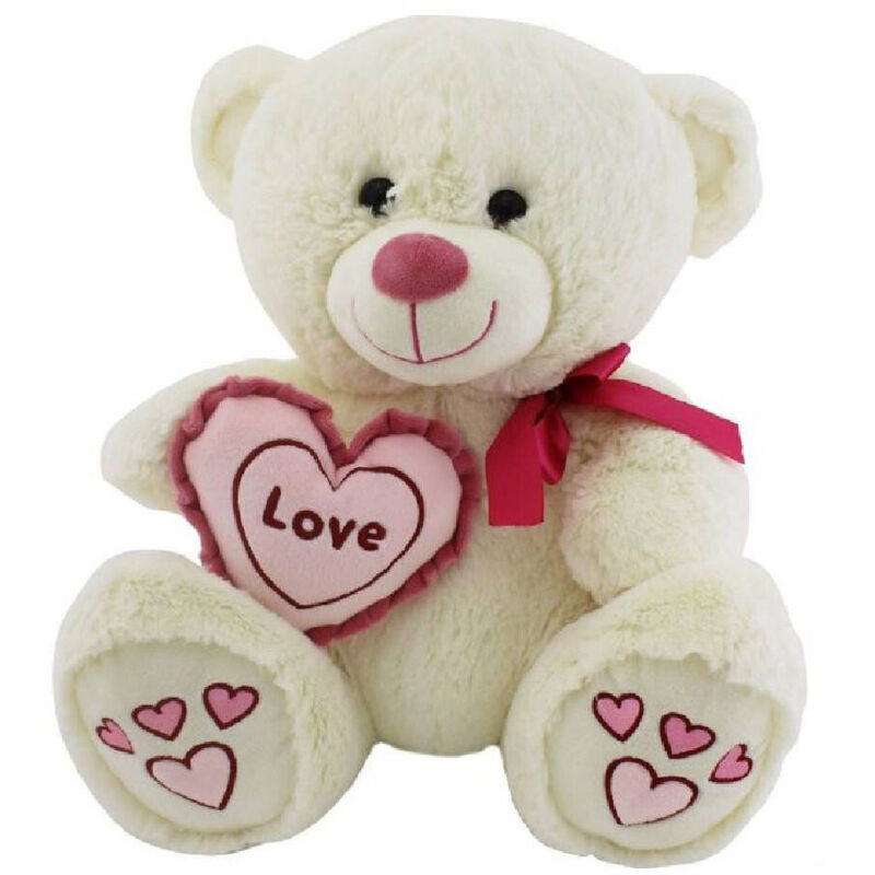 Trade Shop Traesio - Trade Shop - orso mit heart love fiocco 35CM peluche orsacchiotto san valentino 2 colours 67815 -