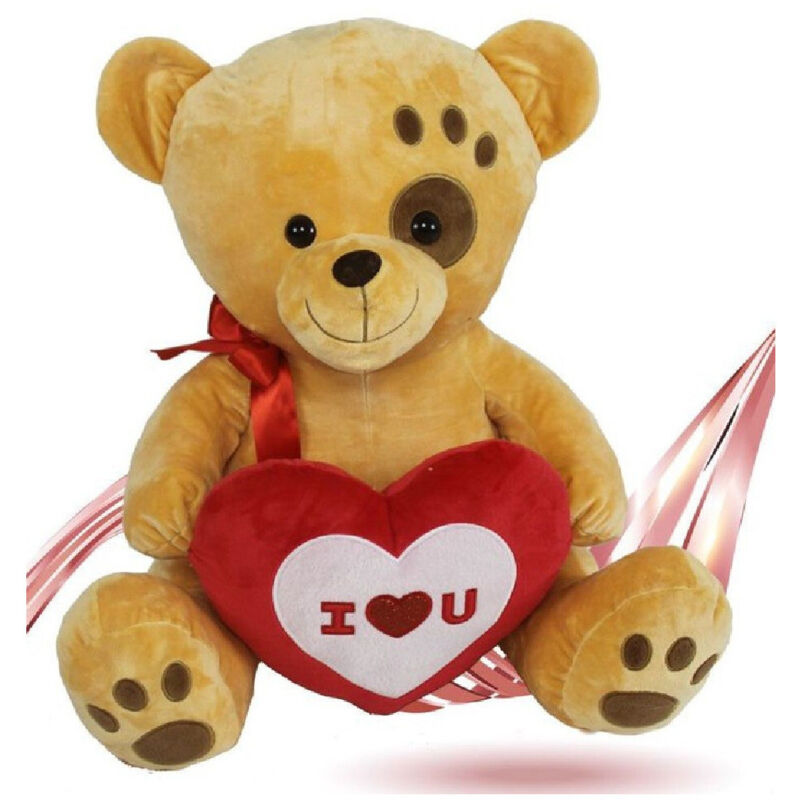 Trade Shop Traesio - Trade Shop - pelucal orso 55 cm mit cuir fiocco rosso improno on occhio san valentino 93789 -