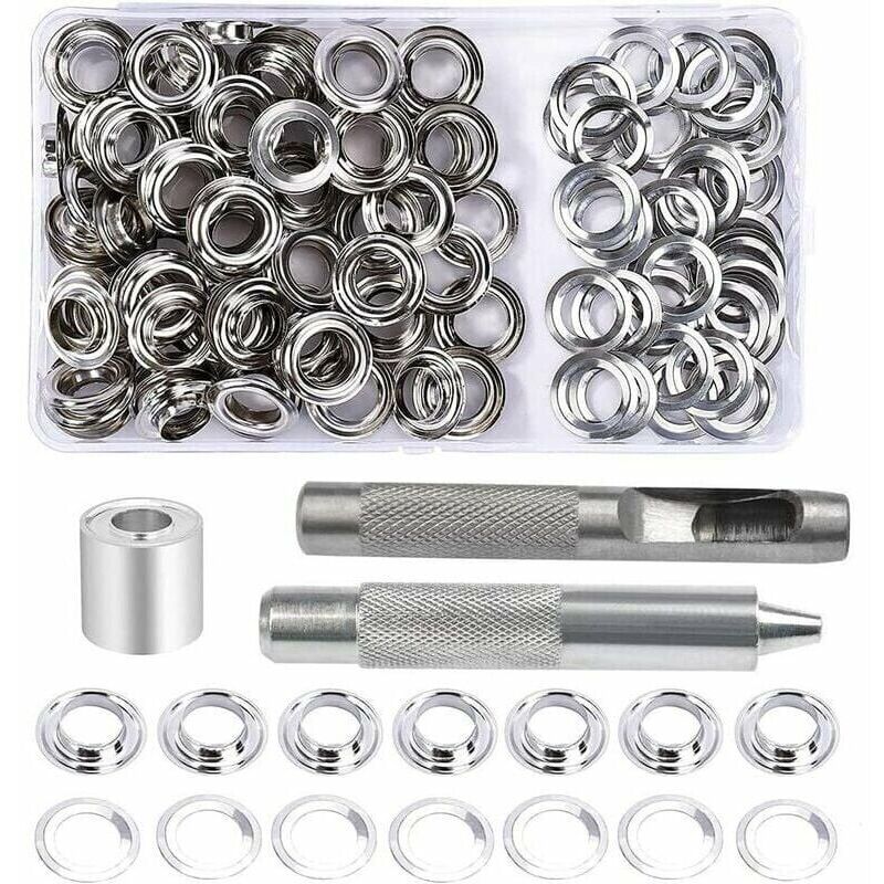 Sen-Set, 100 Sets 12 mm Ösen, Planen-Reparaturset mit 3 Ösen für Ösenwerkzeuge für Planen, Stoffe, Zelte und Bastelarbeiten mumu