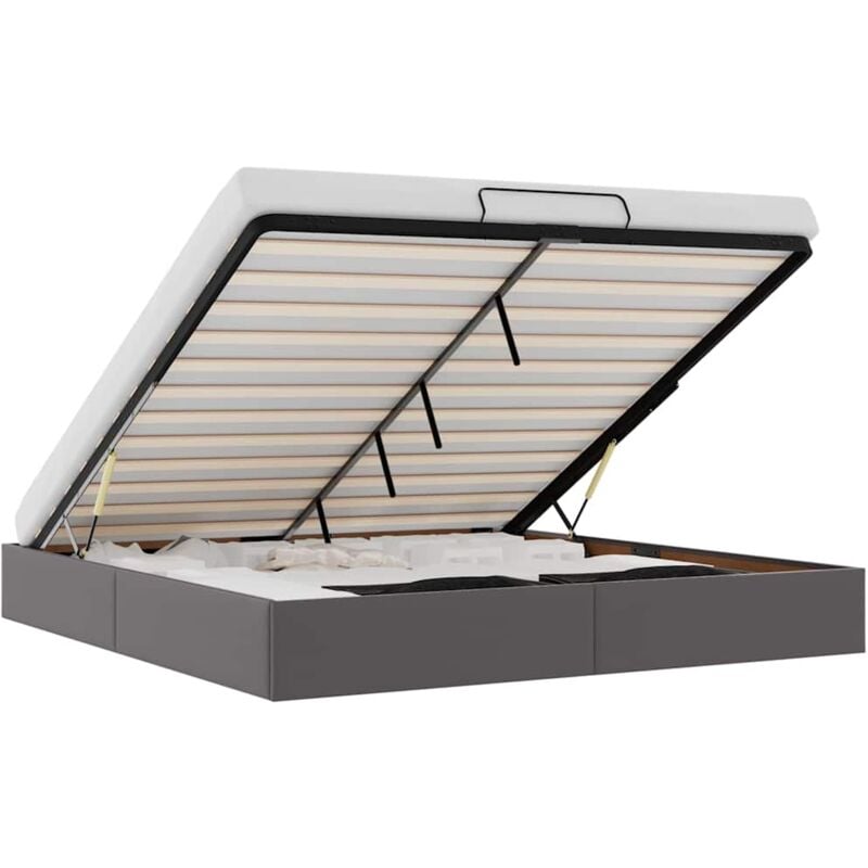 Ottoman-Bett ohne Matratze Grau 200x200 cm Kunstleder vidaXL