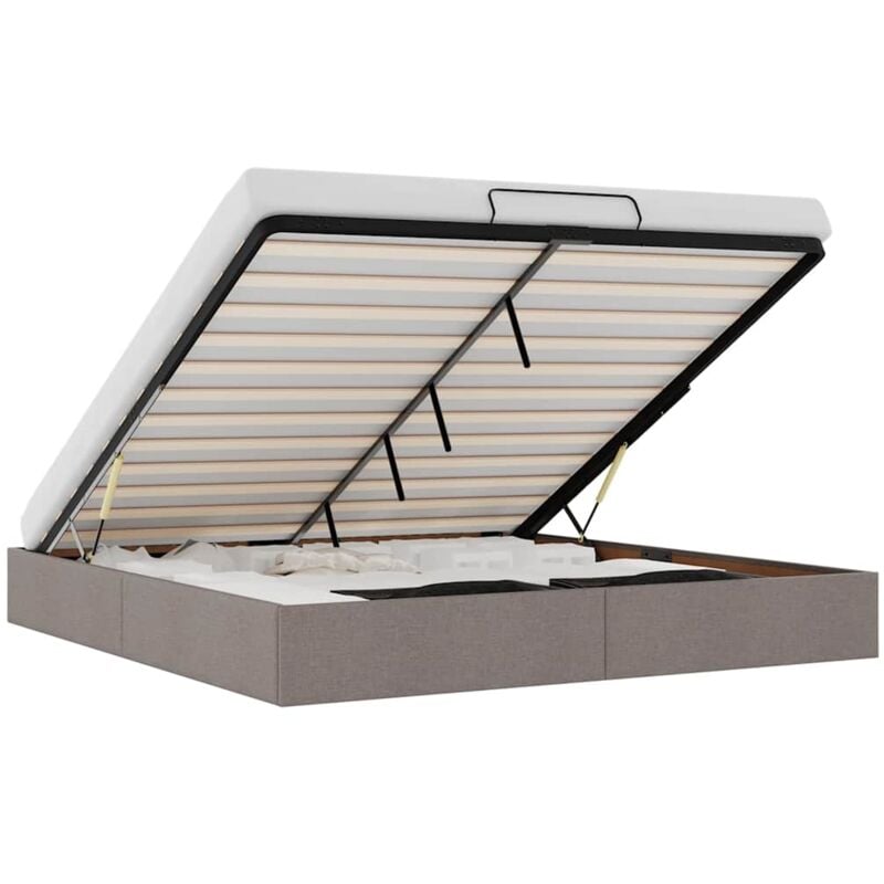 Ottoman-Bett ohne Matratze Taupe 180x200 cm Stoff Vidaxl