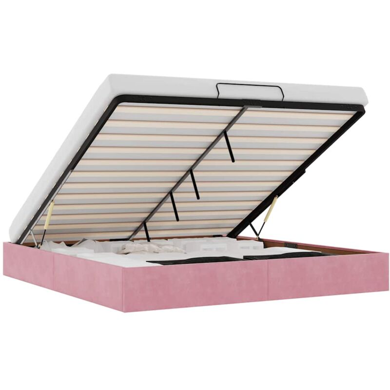 Ottoman-Bett ohne Matratze Rosa 180x200 cm Samt Vidaxl