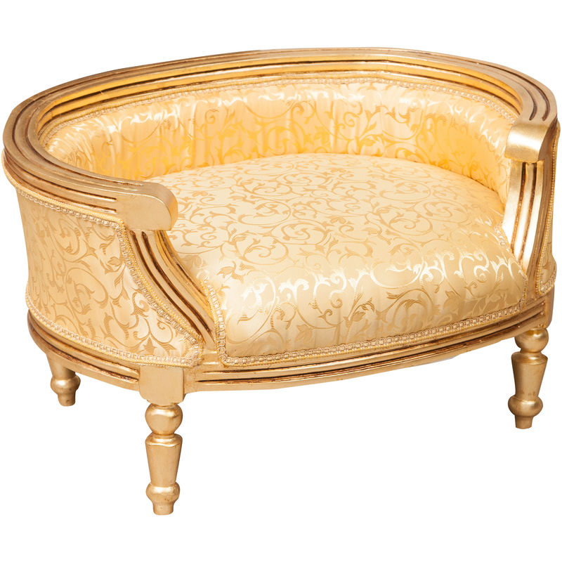 Biscottini - Ottoman mit französischem Stil Louis xvi zurück in massivem Gold Buchenholz