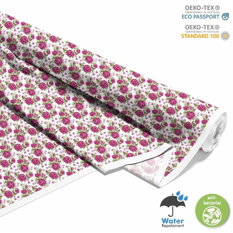 OUTDOOR DEKOSTOFFE OXFORD - Motiv rosa Rosen I DX483