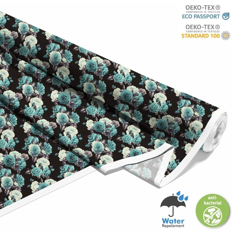 OUTDOOR DEKOSTOFFE OXFORD - Motiv Rosen Aquarell 3