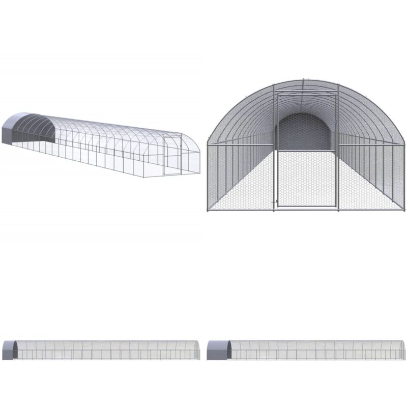 Vidaxl - Outdoor-Hühnerstall 3x20x2 m Verzinkter Stahl - Hühnerstall - Hühnergehege - Geflügelhaus - Auslauf - Vogelvoliere - Home & Living