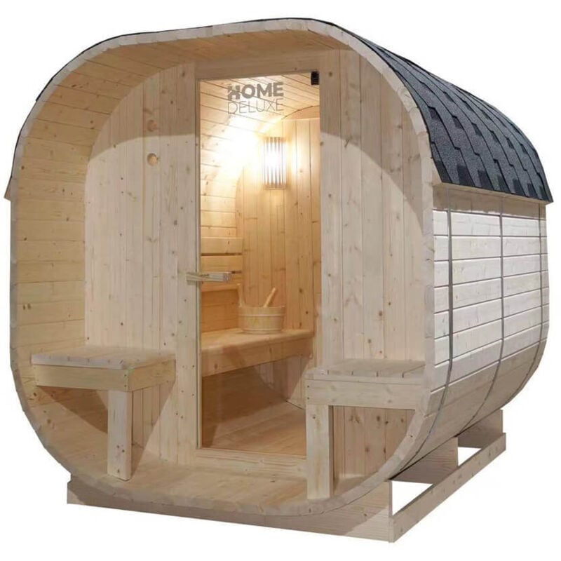 Outdoor Sauna cube Größe:Deluxe l Sauna Outdoor-Sauna Holzsauna Im - Home Deluxe