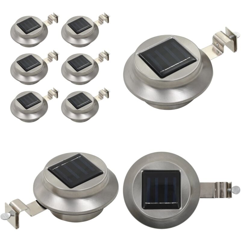 Outdoor Solarleuchten 6 Stück led Rund 12 cm Weiß - Outdoor Beleuchtung - Solarlaterne - Gartenbeleuchtung - Wandleuchte - Terrasse Beleuchtung