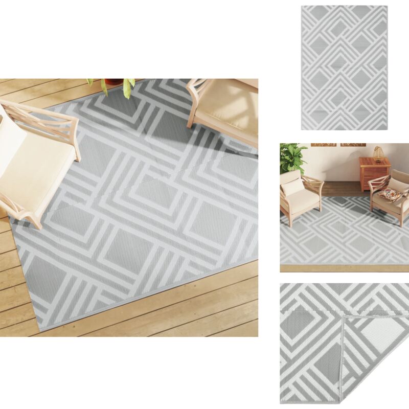 Outdoor-Teppich arakil Grau 160x230 cm pp - Outdoor-Teppich - Garten-Teppich - Balkon-Teppich - Terrasse-Teppich - Polypropylen-Teppich