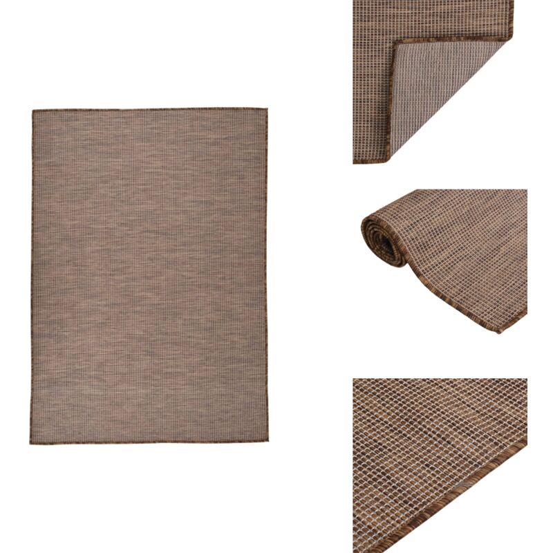 Vidaxl - Outdoor-Teppich Flachgewebe 160x230 cm Braun - Outdoor-Teppich - Balkon-Teppich - Terrassen-Teppich - Flachgewebe-Teppich - Wetterfest