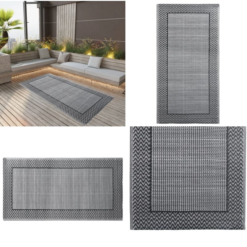 Vidaxl - Outdoor-Teppich Grau 80x150 cm pp - Outdoor-Teppich - Garten-Teppich - Balkon-Teppich - Terrassen-Teppich - Grauer Teppich - Home & Living