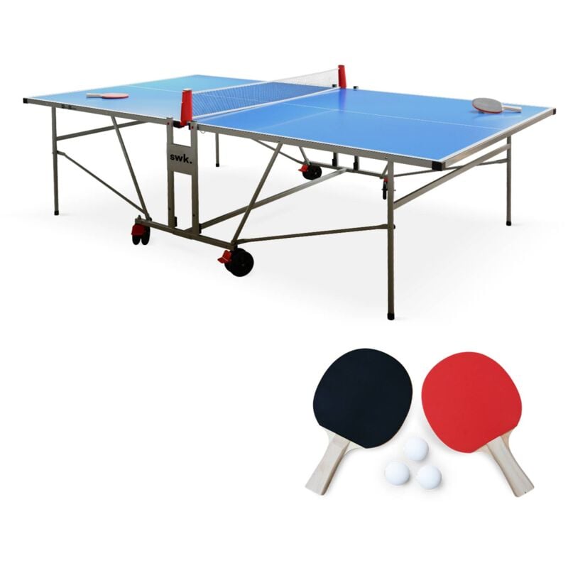 Sweeek - Tischtennisplatte Premium für den Außenbereich mit 2 Schlägern und 3 Bällen
