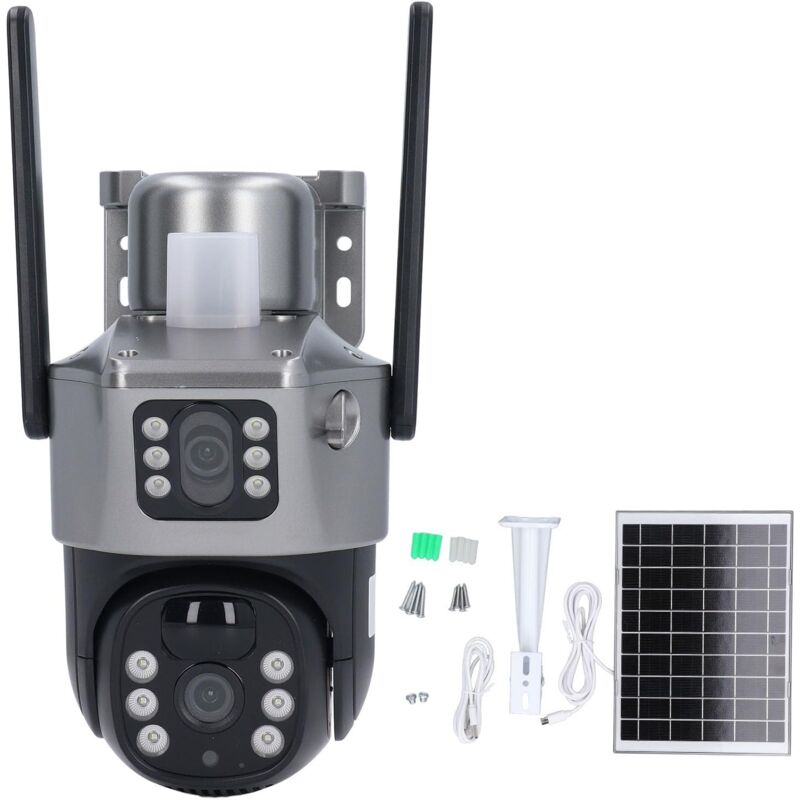 Gotrays - Outdoor-WLAN-Überwachungskamera mit Solarbatterie, kabellos, 8MP HD-WLAN-Kamera, 12000-mAh-Akku