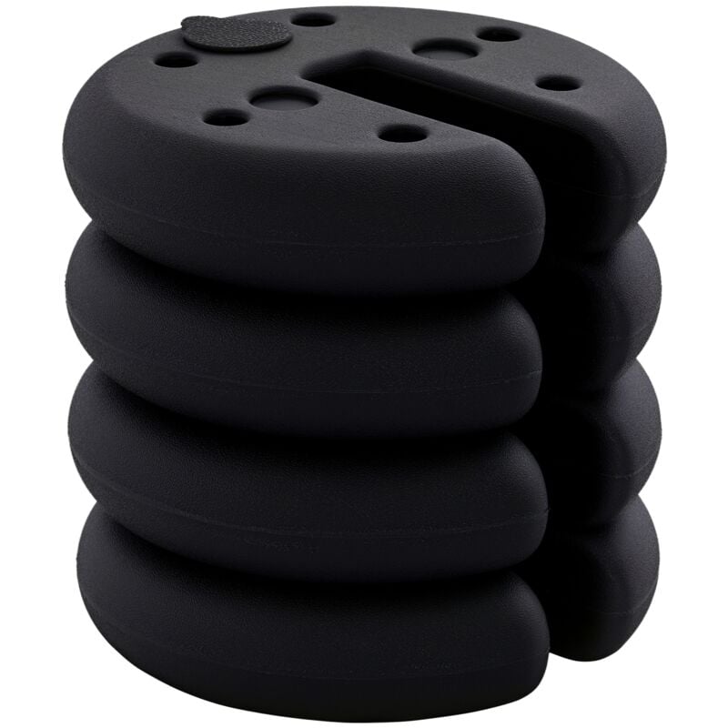 Pavillon Standfuß 4 Stk. Gewicht Partyzelt Pavillongewicht befüllbar bis 5 kg Gewichte für Pavillon Beschwerer für Pavillons Ø25 x 6 cm Schwarz