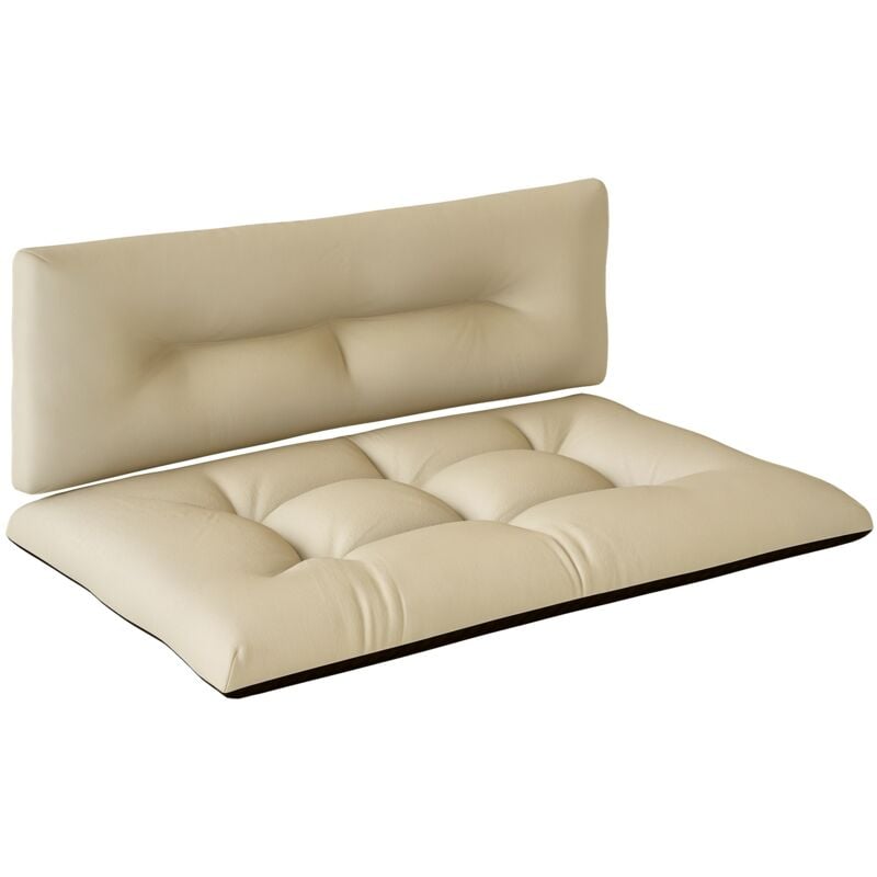 Palettenkissen 2er Set Wasserabweisend Sitzkissen Palettenpolster mit Getuftetem Design Rückenlehne Outdoor Kissen Palettenauflagen für Europaletten