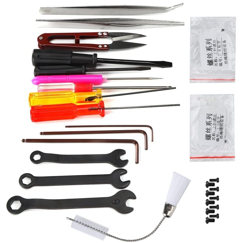 Overlock-Werkzeugmaschine, Schraubenbürste, Flachverriegelung, Kreuzschlitz-Schraubendreher, Overlock-Nähmaschinenschlüssel