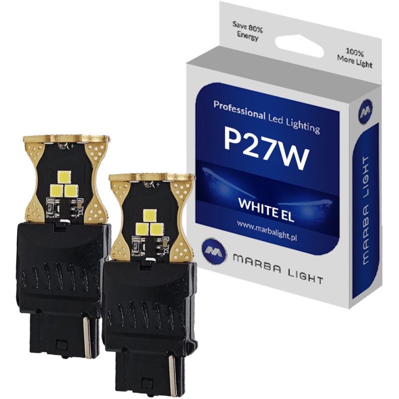 P27W LED-Lampen 9 LED 9-24V MLEC Weiß 6000k