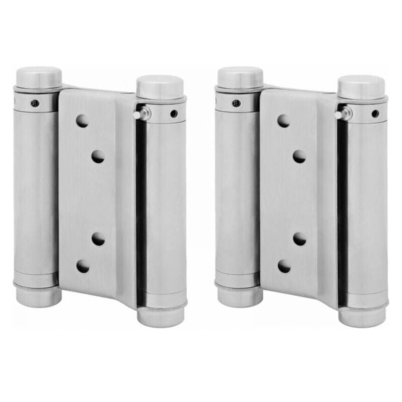 Ymyny - Paar Edelstahl-Türscharniere für Western-Saloons, Doppelfederscharnier, 75 mm (Belastung bis zu 15 kg)