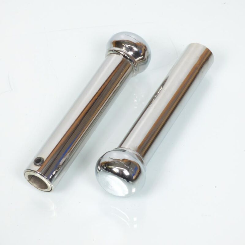 Paar Klötze für Mofa Mbk 51, rund, glatt verchromt 148mm Ø16mm