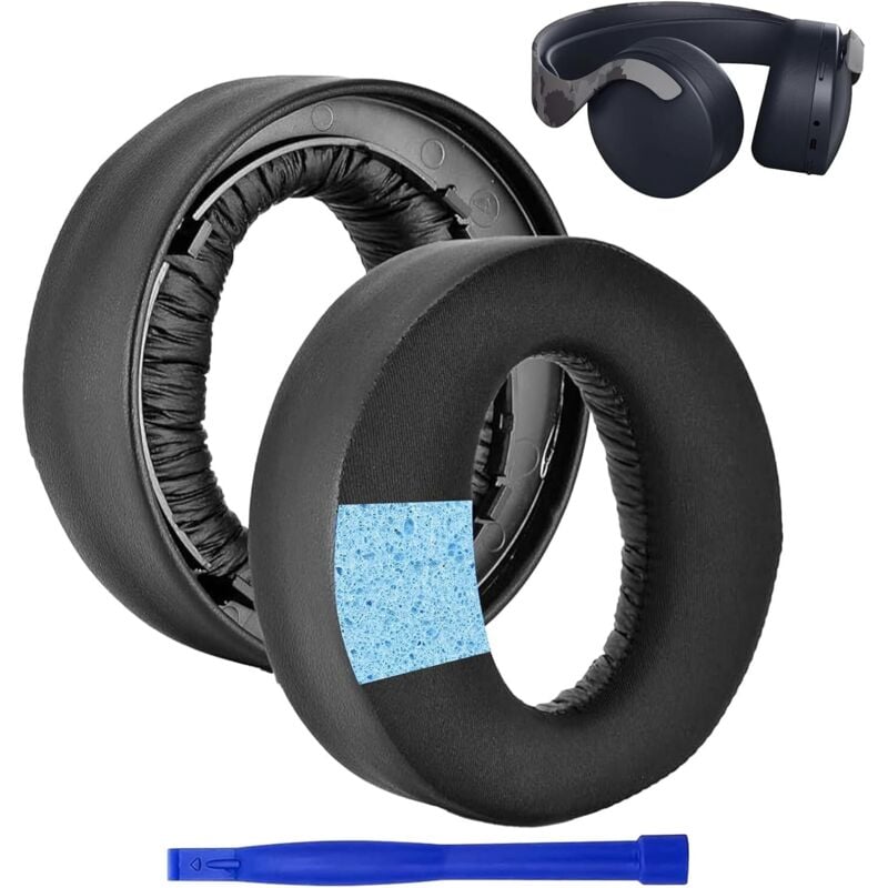 Paar kühlende Gel-Ersatz-Ohrpolster für PlayStation 5 Pulse PS5 3D-Headset mit atmungsaktivem Stoff, Schallisolierung und geräuschdämpfenden