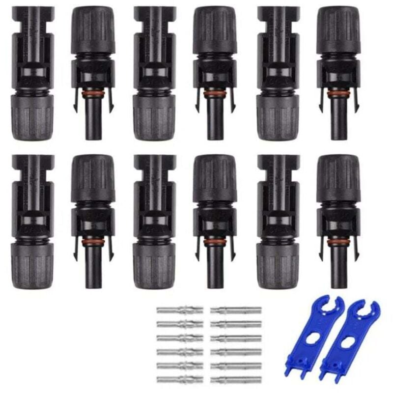 Paar MC4 Stecker/Buchsen Doppelring-Wasserdichtungs-Solarpanel-Kabelverbinder Fontainebleau