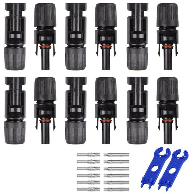 Paar MC4 Stecker/Buchsen mit doppelter Ringdichtung und wasserdichter Abdichtung für Solarmodulkabel